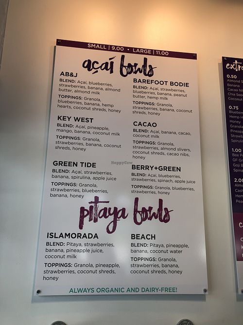 Bowl menu at The Bowl - Central in Naples