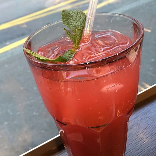 excellent giant size raspberry lemonade at HILTL - Sihlstrasse in Zurich