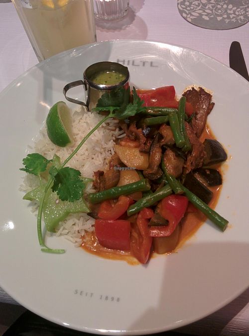 Red curry, vegan option at HILTL - Sihlstrasse in Zurich