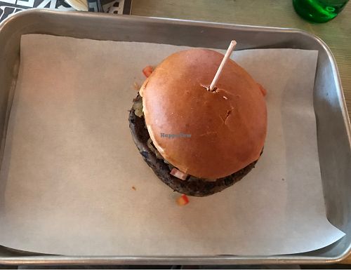 Vegan bean burger at Grains 864 in Faro