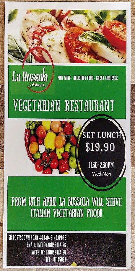 Set Lunch from 11:3pm am to 2:30pm  at La Bussola in West Singapore