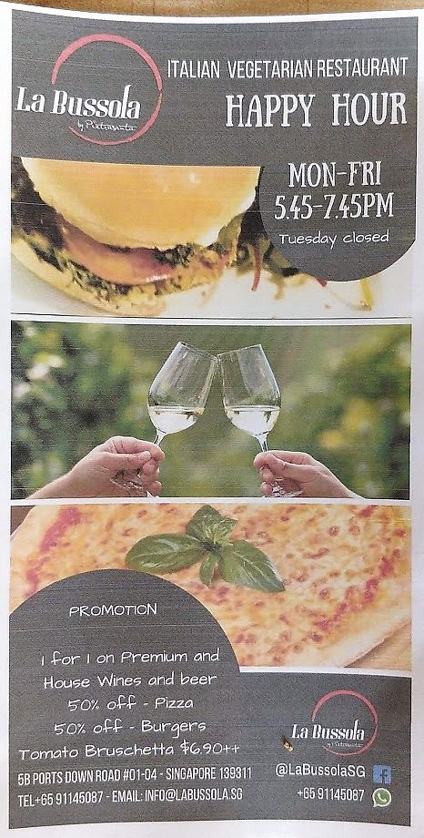 Happy hour - 1 for 1 offer at La Bussola in West Singapore