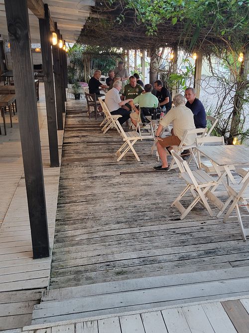 Front Patio. Sometimes on the Fridays this group meets at Ozz Garden in Itajai