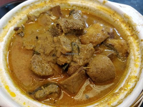Rendang curry with monkey head mushroom and rice at Thunder Tree - Smith St in Central Singapore