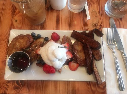 amazing French Toast for brunch!  So good we came back for dinner! at Blossom Restaurant on Columbus in New York City