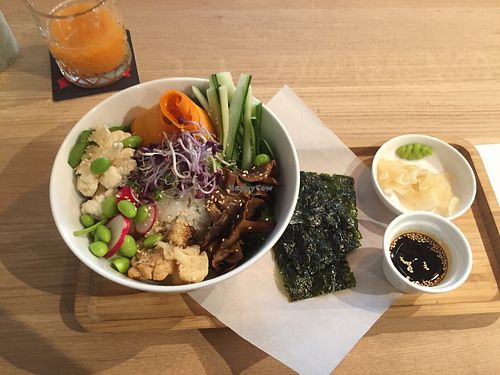 Sushi bowl (all of the ingredients of sushi, together in one bowl) at Waku Waku in Utrecht