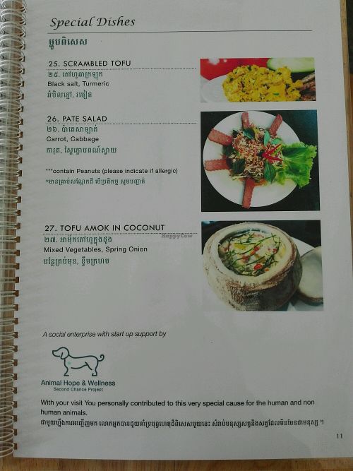 Special dishes at Sabay Vegilicious in Phnom Penh