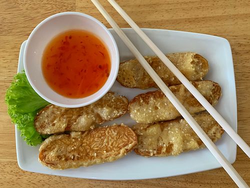 Deep fried tempeh. at Sabay Vegilicious in Phnom Penh