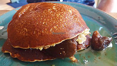 Gram pancakes with figs and maple syrup at Folk & Soul in Manchester