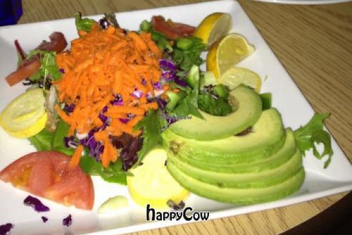 salmon bruschetta, shrimp and artichokes, sweet basil salad at Sweet Basil's Cafe in Cannon Beach