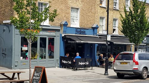 Outside at Fantasia in South West London