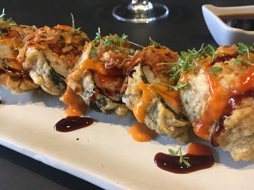 This is called "D11 VEGAN ELDFJALLARÚLLA" on the menu and it is my absolute favorite vegan roll at Tokyo Sushi in Reykjavik