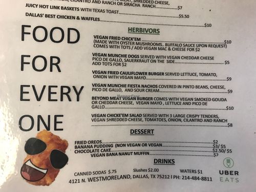 Menu at Da Munchies in Dallas