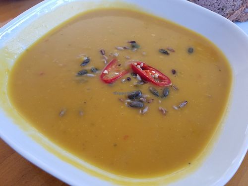 Pumpkin and sweet potato soup at Smashing Kitchen in East London