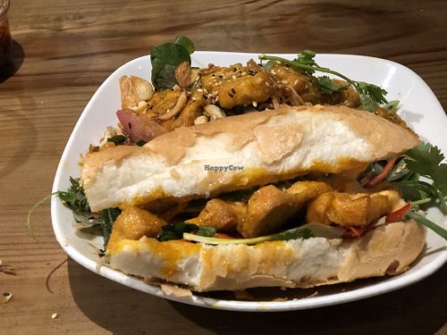Tofu banh mi with greens salad  at My Banh Mi in Ho Chi Minh City