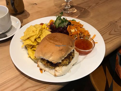 Chickpea burger at The Smiddy Bistro in Lochgilphead