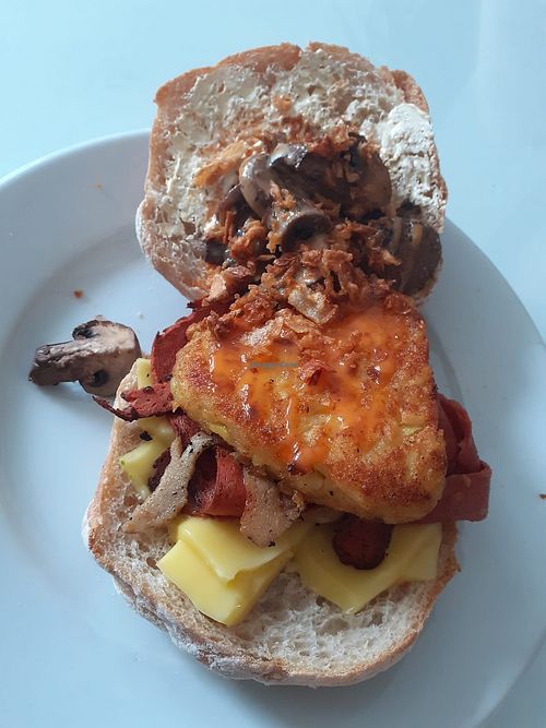 Dirty vegan breakfast sarnie at Hive Coffee Company in Jarrow