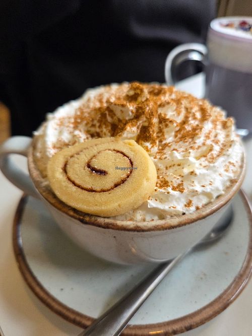 Cinnamon swirl soya latte at Hive Coffee Company in Jarrow
