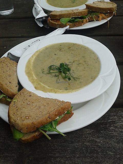 Cauliflower, cannellini bean and parsley soup  at Hive Coffee Company in Jarrow