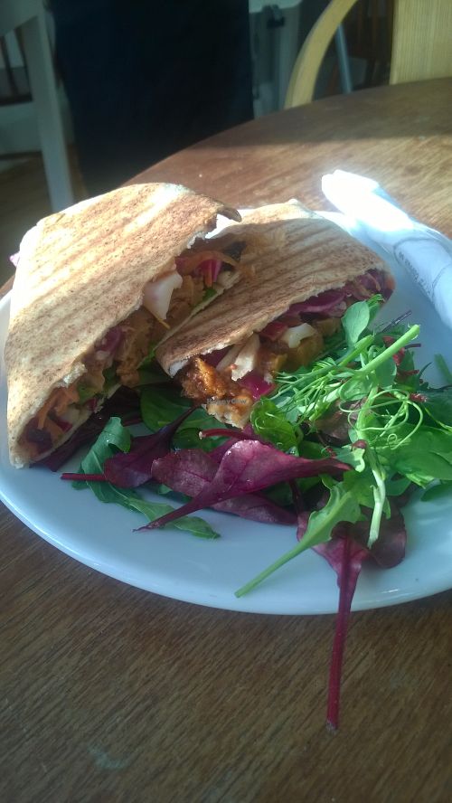 Vegan seitan brisket  at Hive Coffee Company in Jarrow