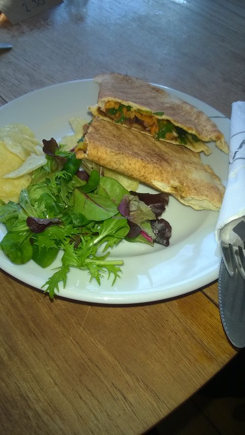 Vegan duck and hoisin wrap at Hive Coffee Company in Jarrow