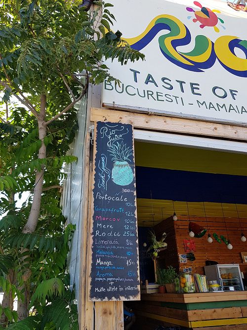Menu at Rio Juice in Constanta