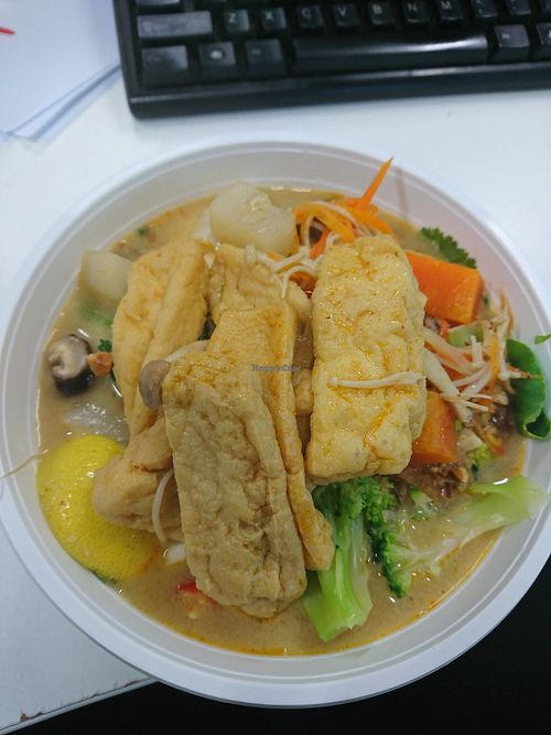 Take away laksa at Hanh Phuc - Vegetarian Restaurant in Surry Hills