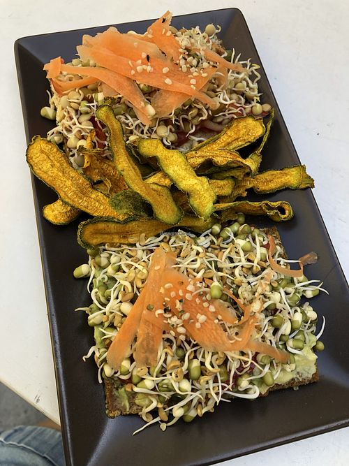 Open sandwich breakfast  at NektaR in Crete