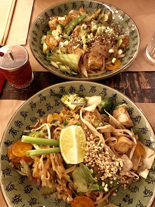 Vegan Pad thai & Japchae noodles.  at Boa-Bao in Lisbon