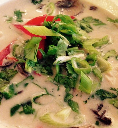 Fragrant coconut soup- vegan at Green Elephant Vegetarian Bistro in Portland