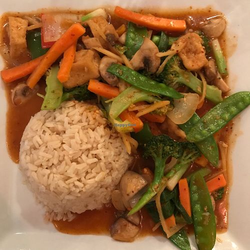 ginger tofu at Green Elephant Vegetarian Bistro in Portland