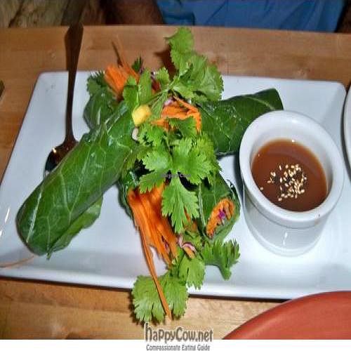 Green Leaf Wraps with Mango & Herbs (and tamarind dipping sauce) appetizer at Green Elephant Vegetarian Bistro in Portland