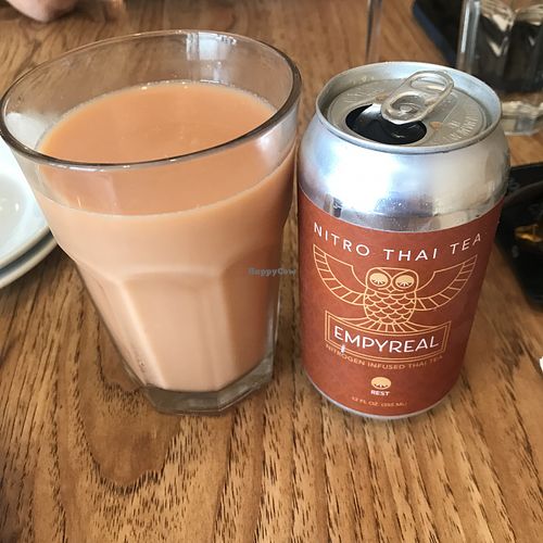 The new Thai iced tea made by the GE owner at Green Elephant Vegetarian Bistro in Portland