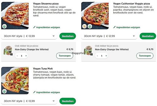 vegan options at New York Pizza in Aalsmeer