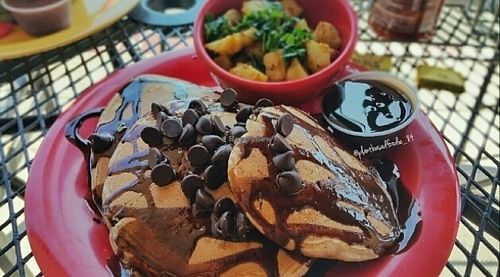 Chocolate chip pancakes  at The Secret Spot in Huntington Beach