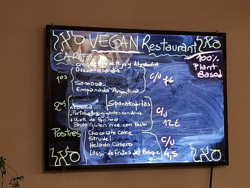 Menu at Sabores de Sandra in Mallorca