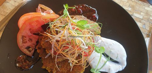 Chia and sweet potato fritters at Nautilus Resort in Rarotonga