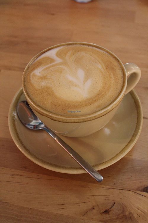 large oat milk latte at EatMyTrip  in Barcelona