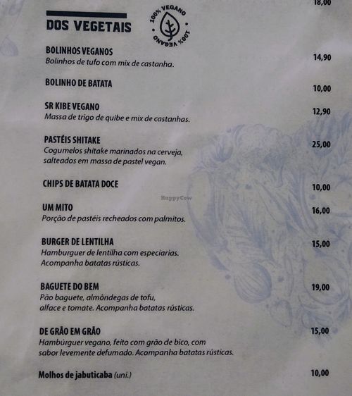 Vegan section of the menu. Apparently the owner is vegan. at Daslagoas Brewpub in Maceio