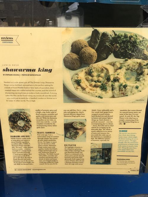 Veg platter in the news at Shawarma King in University City