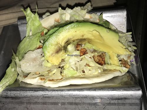 Soft taco made with Impossible Burger  at Session Taco - Delmar Loop in St Louis