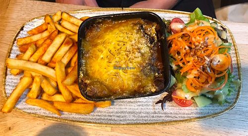 Vegan lasagne at Sage Vegan Cafe in Crawley