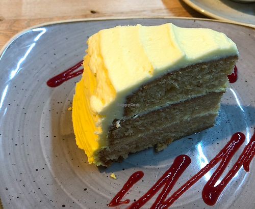 Lemon cake at Sage Vegan Cafe in Crawley