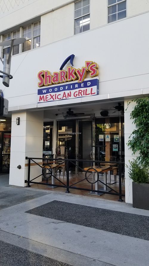 Outside at Sharky's Woodfired Mexican Grill in Beverly Hills