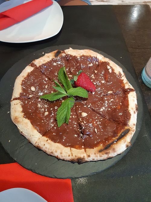 Vegan Nutella pizza at Rustico Pizza e Vino in Gran Canaria
