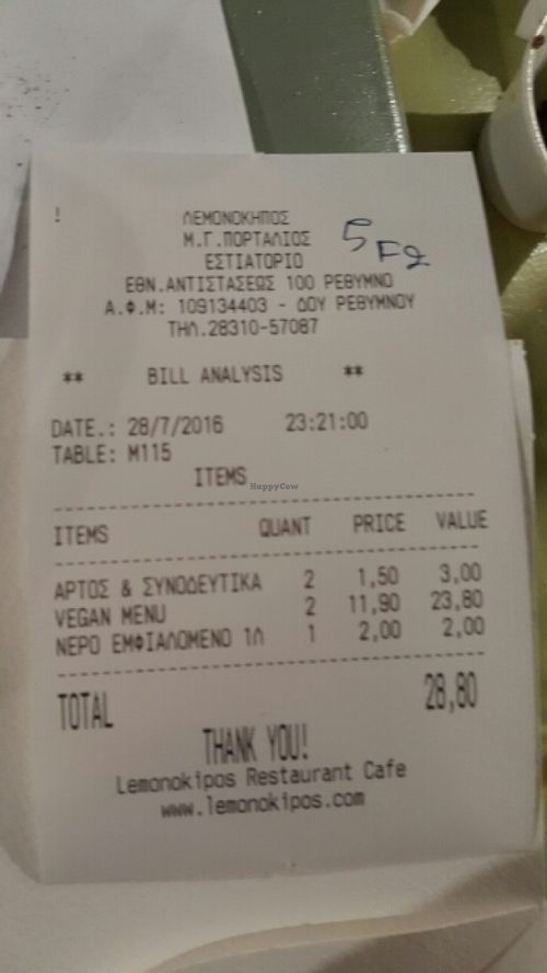 prices at lemonokipos  at Lemonokipos in Rethimno