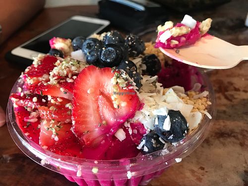 Pitaya Bowl. Sub banana for mango and honey for agave. They too it with plenty of fresh, delicious toppings. at Rejuv Juice in Hurst