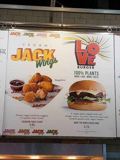 Signage for vegan items at LHR - Leon - T2 in West London