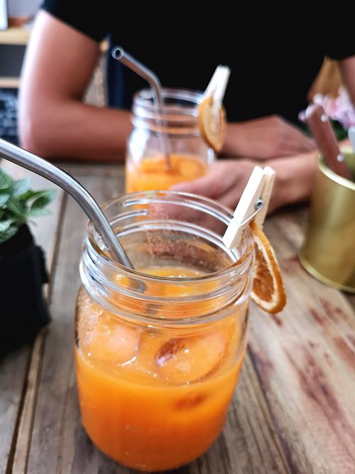 home made juice at Kia Ora in Annecy