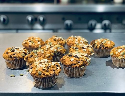 Pumpkin chocolate chip muffins (vegan) at Verde in Hopewell